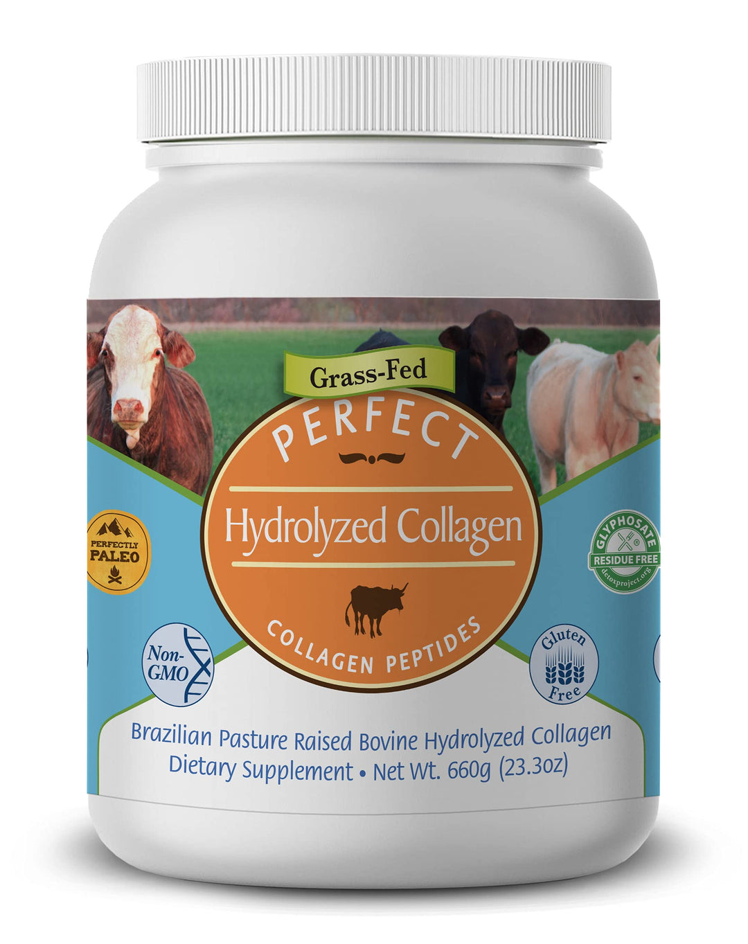 Perfect Supplements Hydrolyzed Collagen Peptides Powder, 660 g