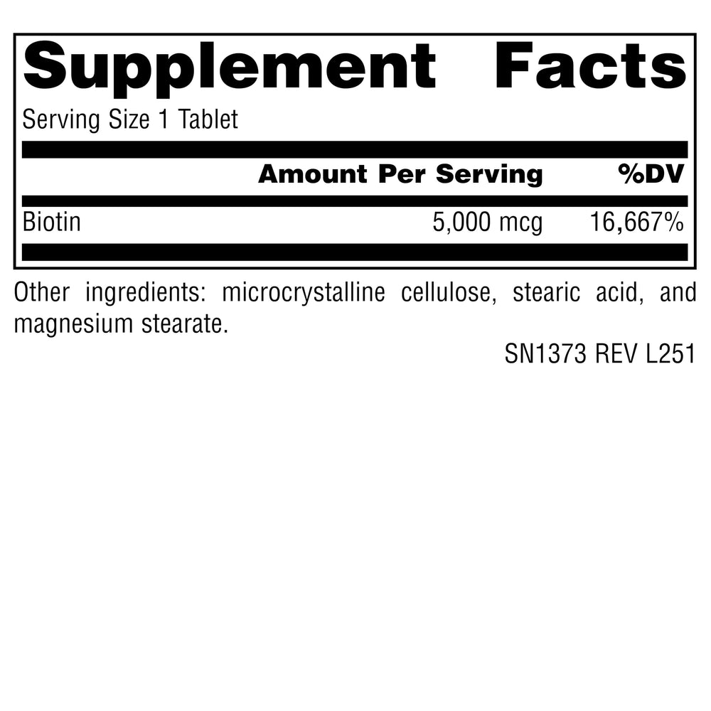 Source Naturals Biotin 5000 mcg, 120 Count