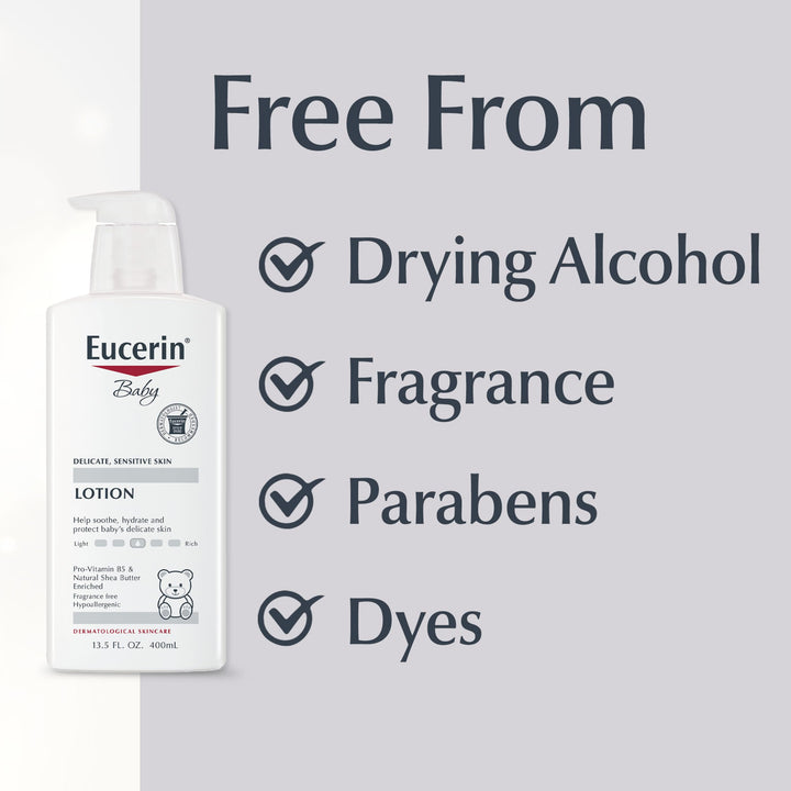 Eucerin Baby Body Lotion, Fragrance Free, 13.5 fl oz