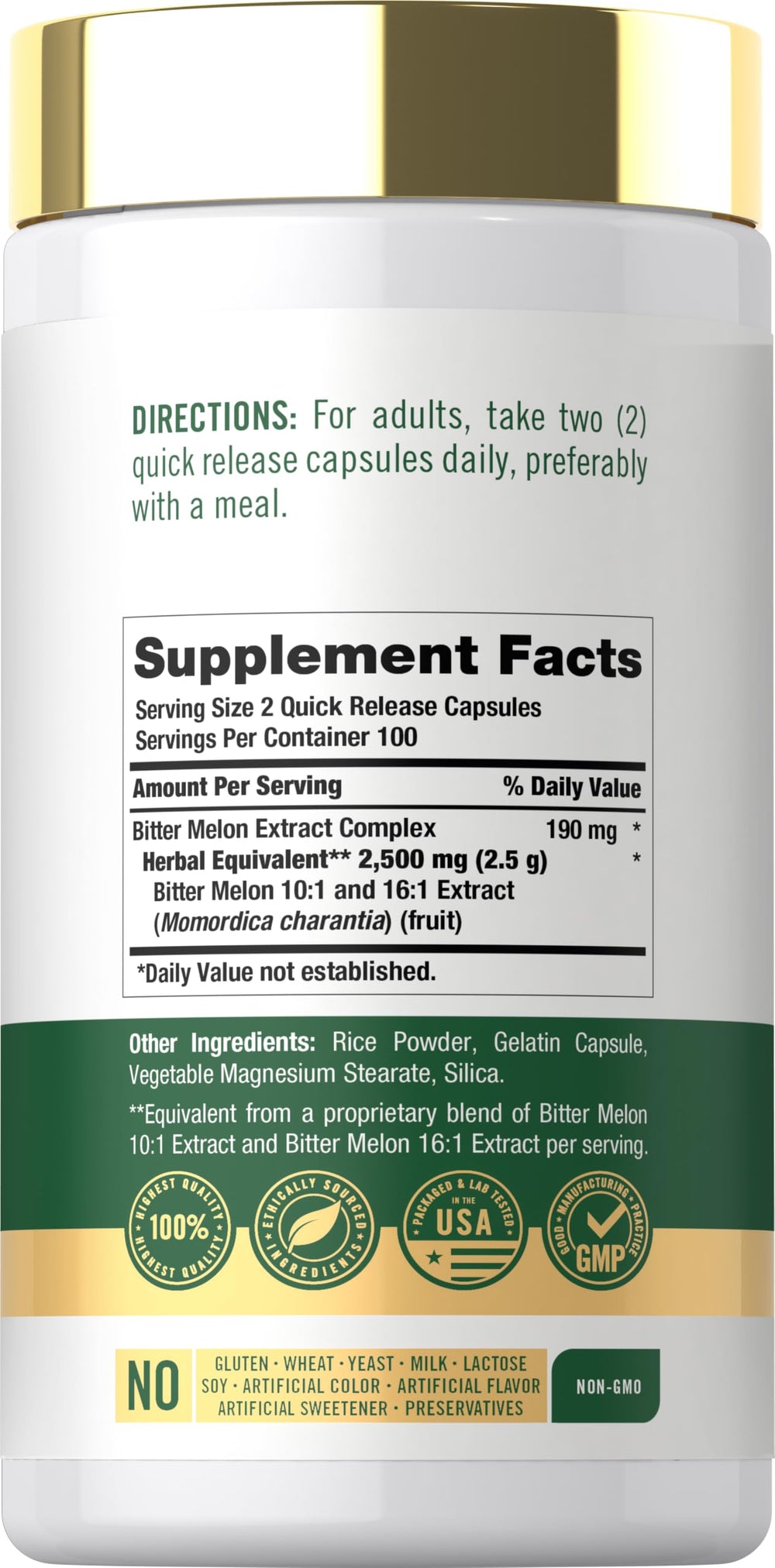 Carlyle Bitter Melon Extract, 2500 mg, 200 Count