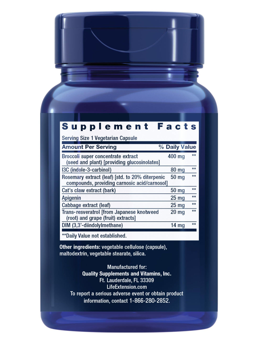 Life Extension Triple Action Cruciferous Vegetable Extract, Resveratrol, 60 Count