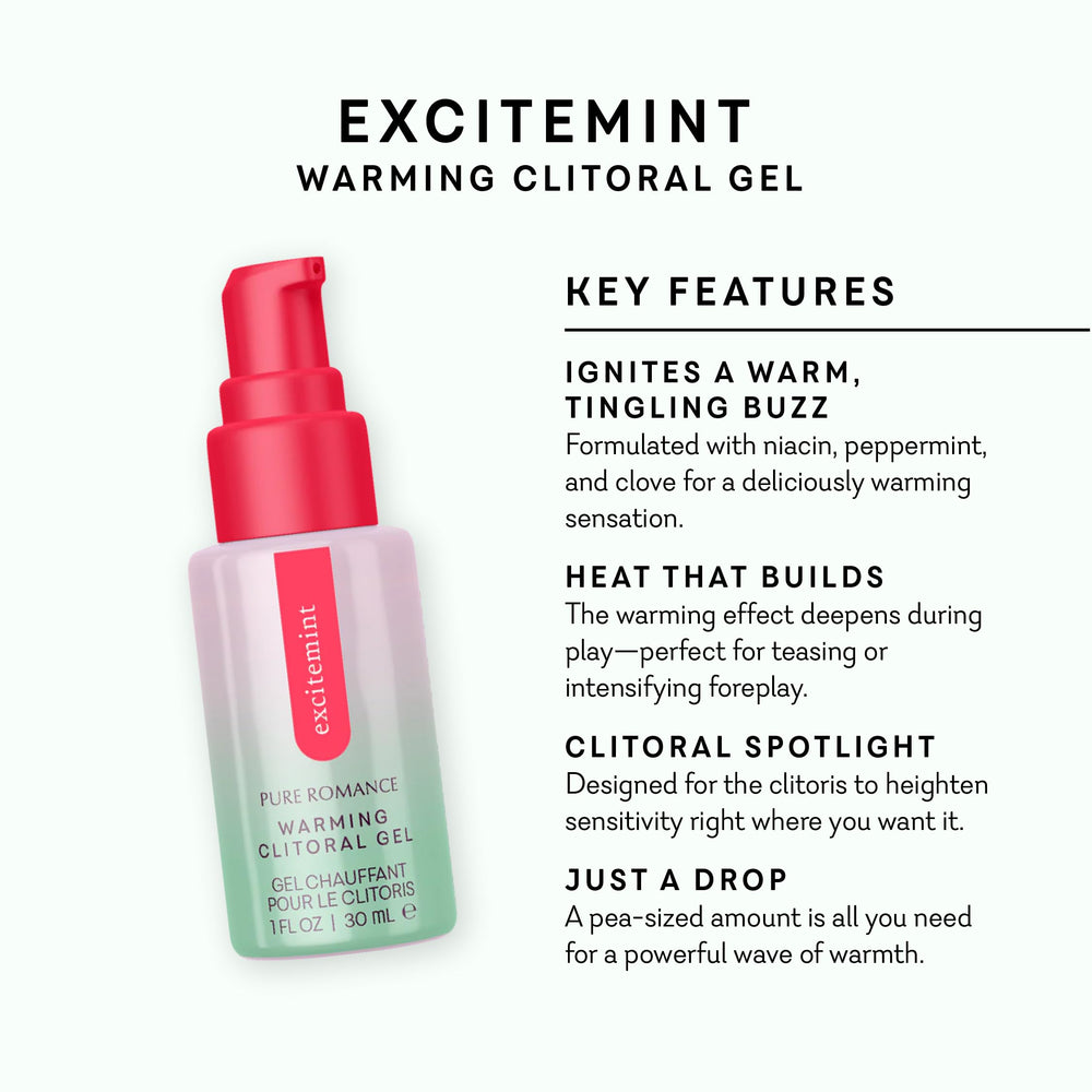 Pure Romance ExciteMint Warming Clitoral Stimulation Gel, 1 fl oz