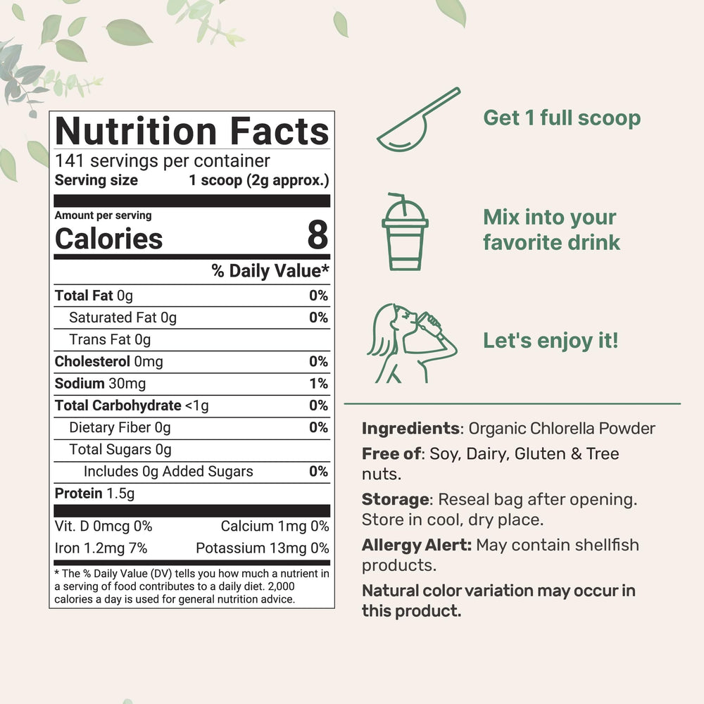 Micro Ingredients Organic Chlorella Powder, 10 oz