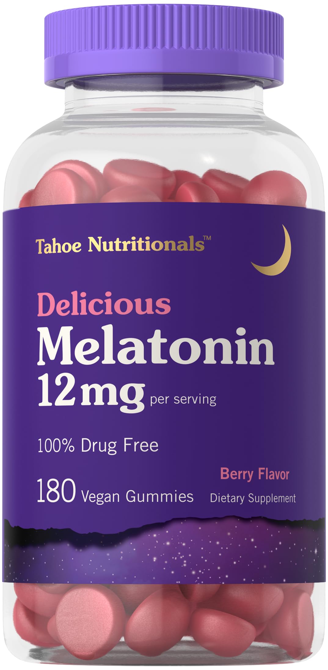Carlyle Melatonin 12 mg Gummies, Natural Berry, 180 Count