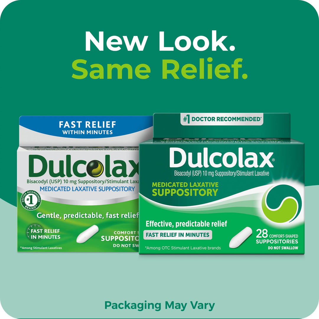 Dulcolax Medicated Laxative Suppositories, 10 mg, 28 Count