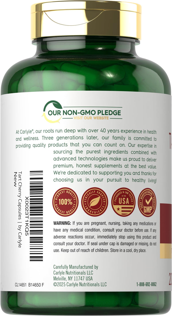 Carlyle Tart Cherry Capsules, 10,500 mg, 200 Count