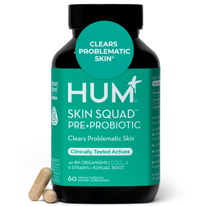 HUM Skin Squad Probiotic & Prebiotic, 60 Count