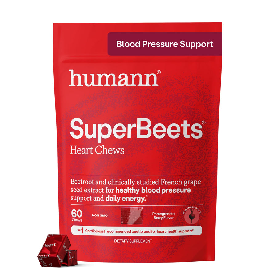 humanN SuperBeets Heart Chews, Pomegranate Berry, 60 Count