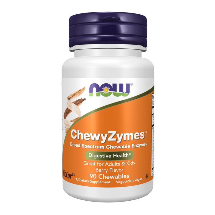 NOW ChewyZymes Digestive Enzyme Chewables, Berry, 90 Count