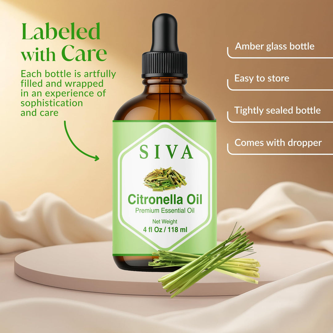 Siva Organics Citronella Essential Oil, 4 fl oz