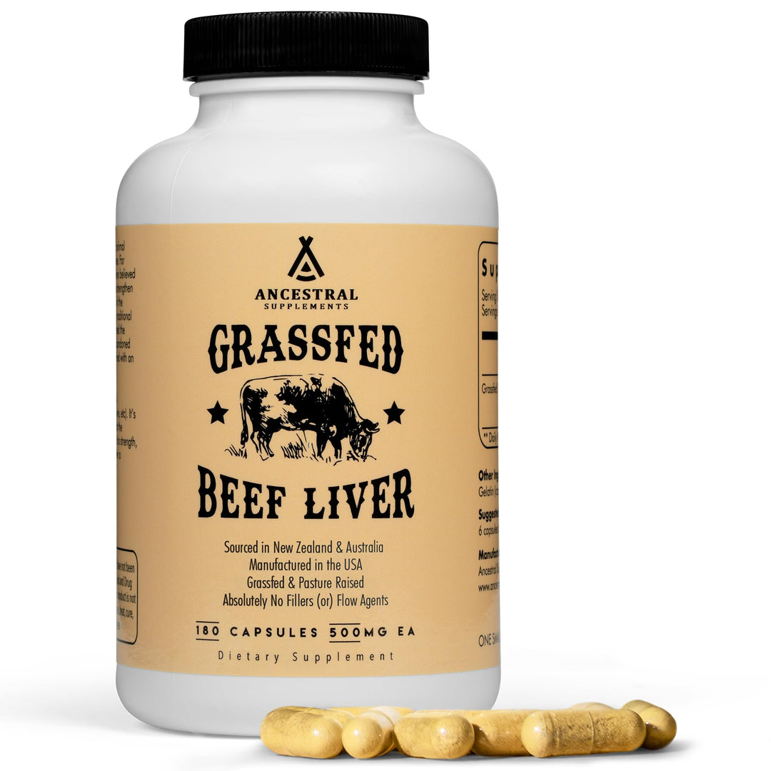 Ancestral Supplements Grass Fed Beef Liver, 180 Count