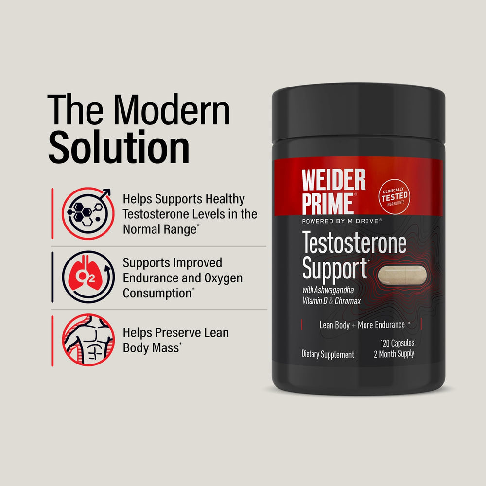 Weider Prime Testosterone Support, 120 Count