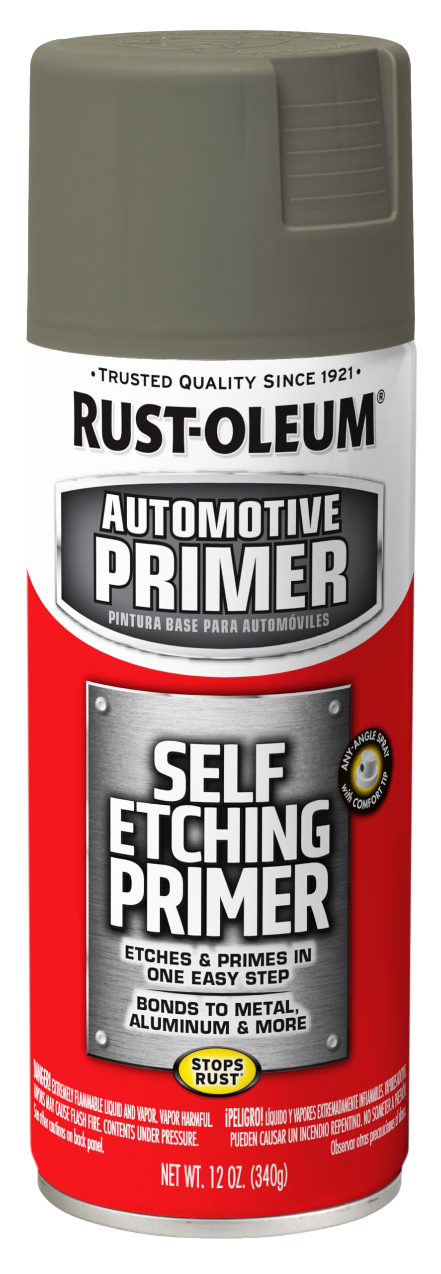 Rust-Oleum Automotive Self Etching Primer Spray Paint, Dark Green, 12 oz