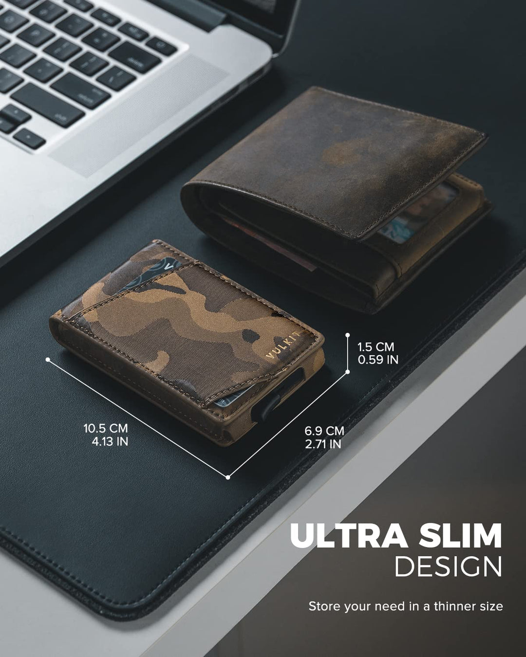 VULKIT Minimalist Wallet, Black