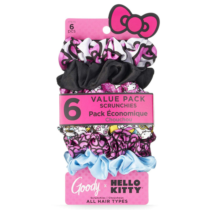 Goody Hello Kitty Ouchless Scrunchie, Assorted, 6 Count
