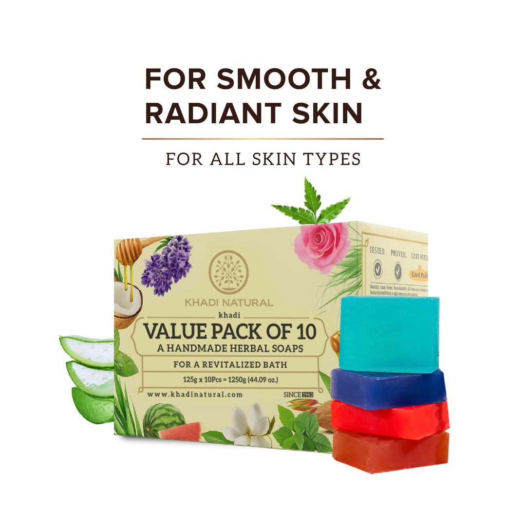 Khadi Natural Herbal Soap Gift Set, Pack of 10
