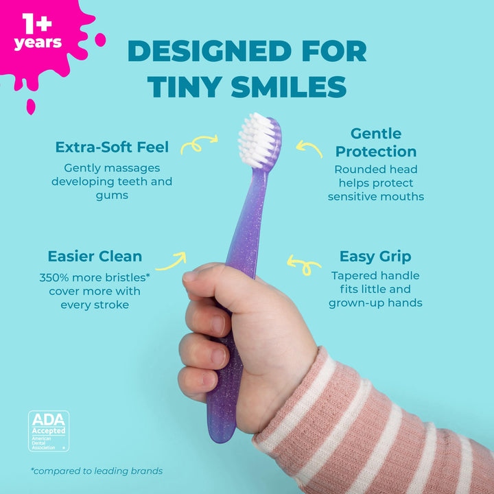 RADIUS Tiny Totz Toothbrush, Pink Sparkle, 1 Count