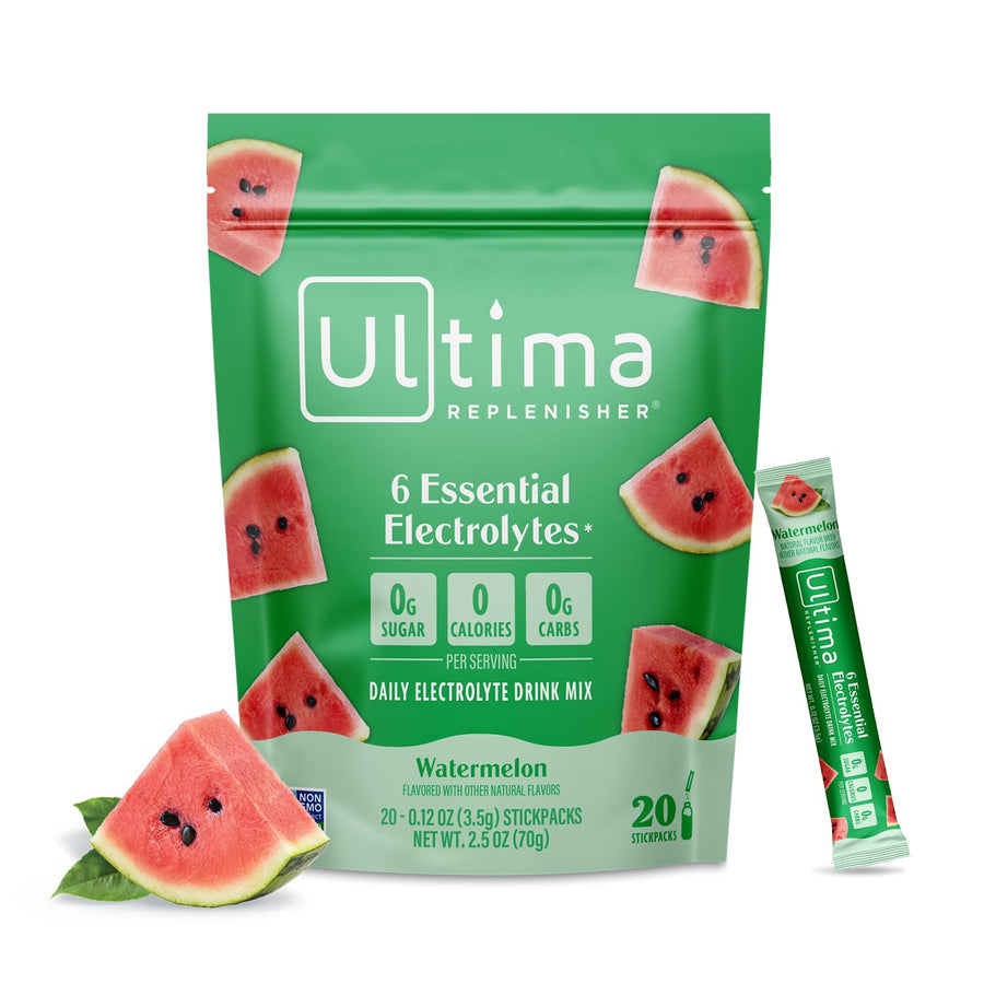 Ultima Replenisher Electrolyte Hydration Drink Mix, Watermelon, 20 Count