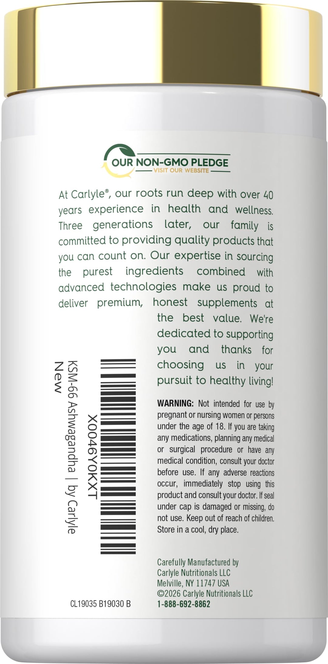 Carlyle Ashwagandha 600 mg, 120 Count