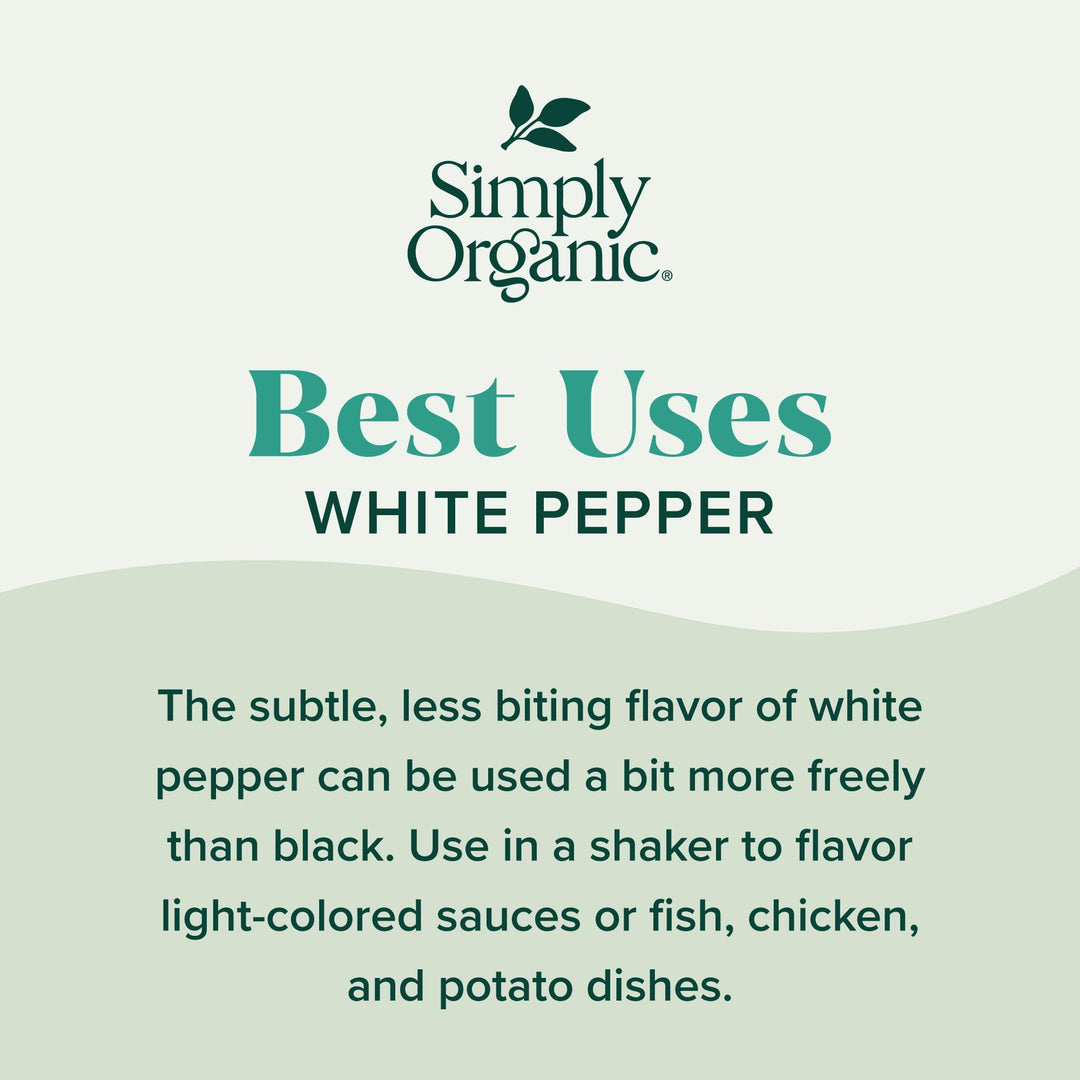 Simply Organic White Pepper, 2.86 oz
