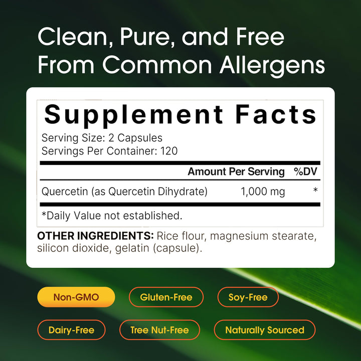 NatureBell Quercetin Capsules, 1,000 mg, 240 Count