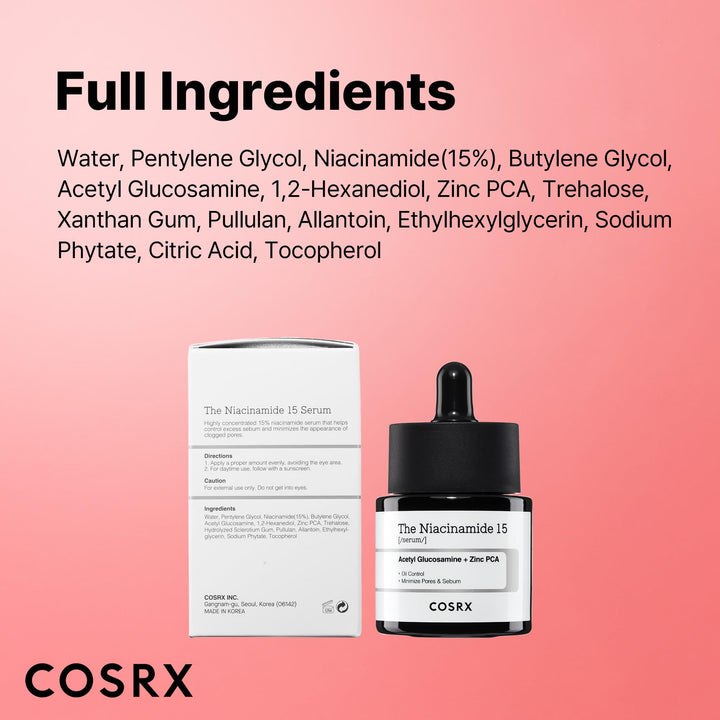 COSRX 15% Niacinamide Face Serum, 0.67 fl oz
