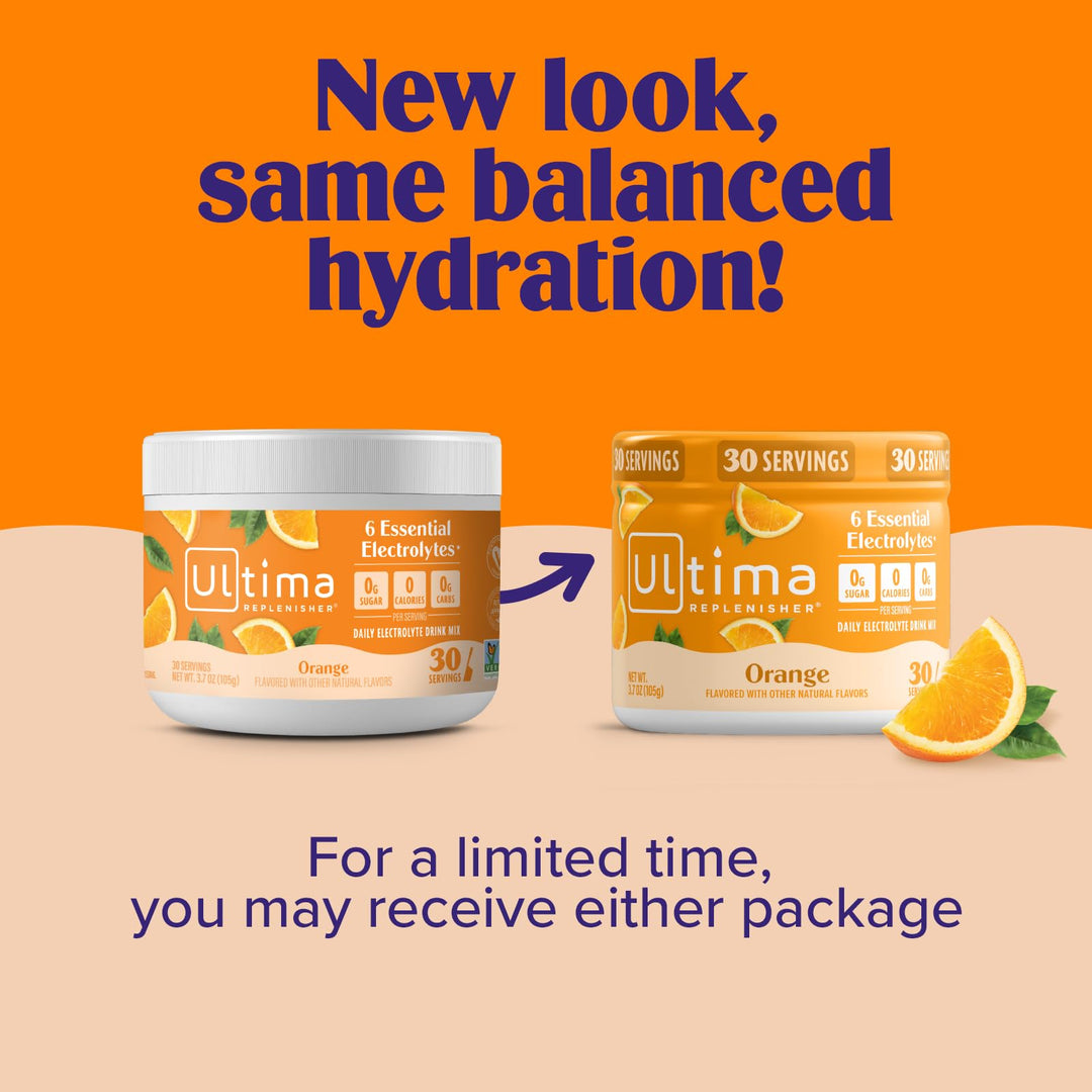 Ultima Replenisher Electrolytes Powder, Orange, 30 Count