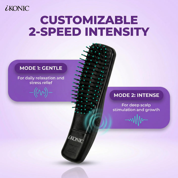 IKONIC 3-In-1 Vibrating Hair Growth Brush Scalp Massager