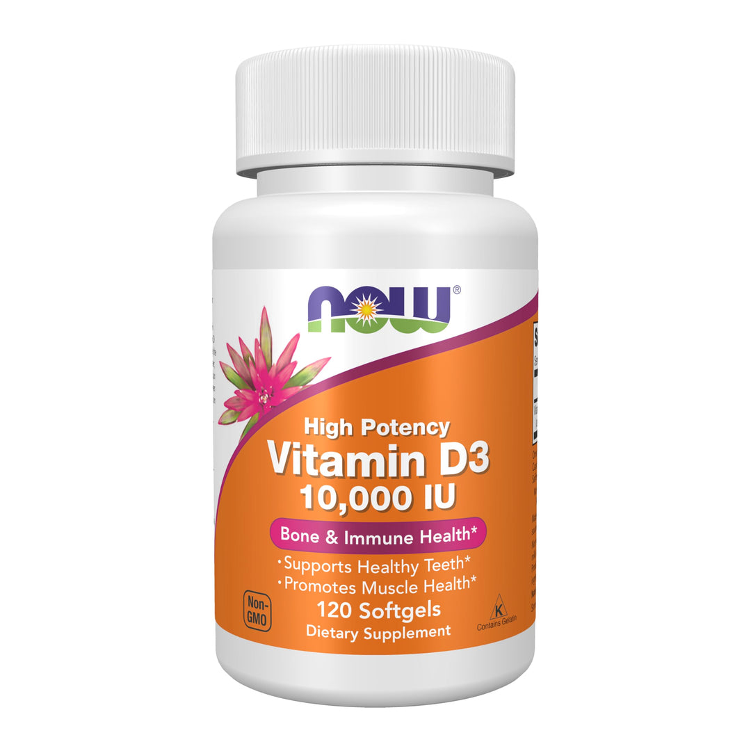 NOW Vitamin D-3, 10,000 IU, 120 Count