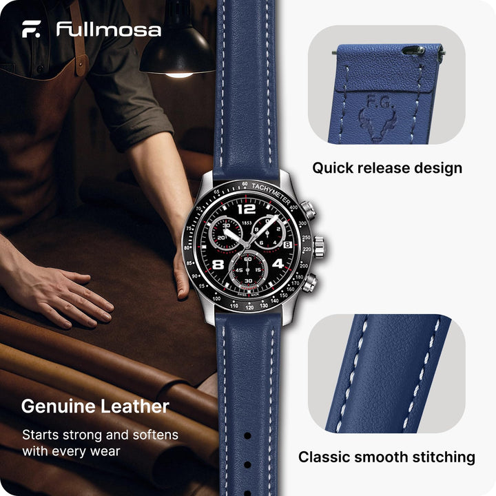 Fullmosa Watch Band, Leather, 14mm