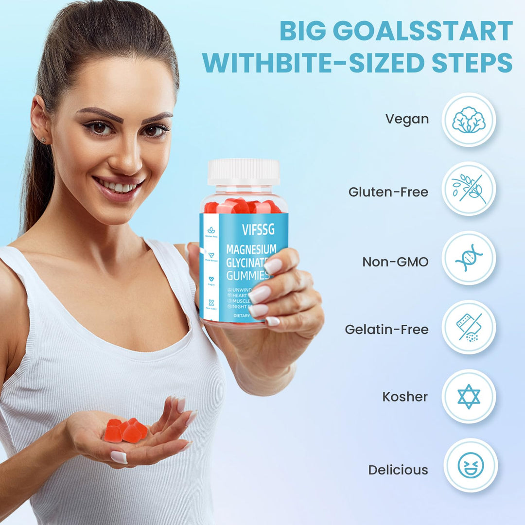 VIFSSG Magnesium Glycinate Gummies, 400 mg, 60 Count