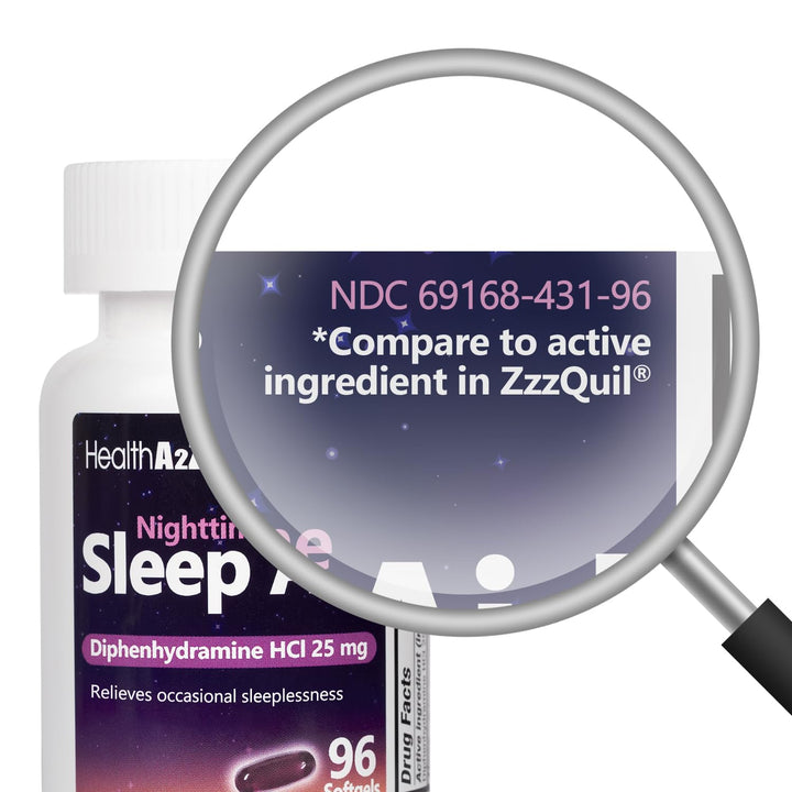 HealthA2Z Diphenhydramine HCl Sleep Aid, 25 mg, 96 Count