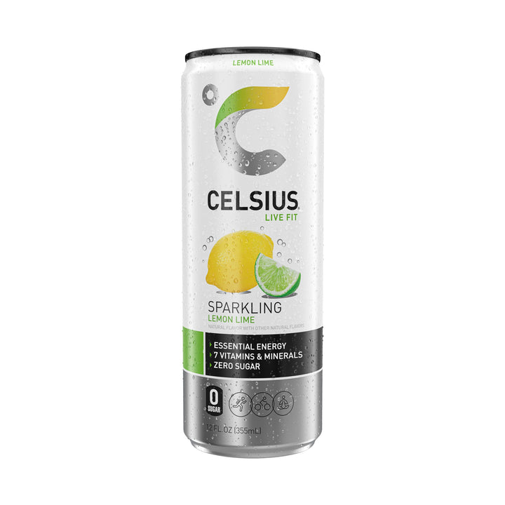 CELSIUS Sparkling Energy Drink, Lemon Lime, 12 fl oz, Pack of 12