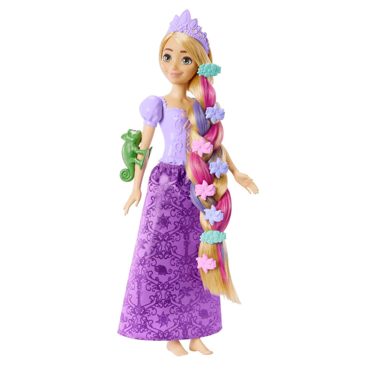 Mattel Disney Princess Rapunzel Fashion Doll, 2 Color-Change Hair Extensions & 10 Hairstyling Pieces