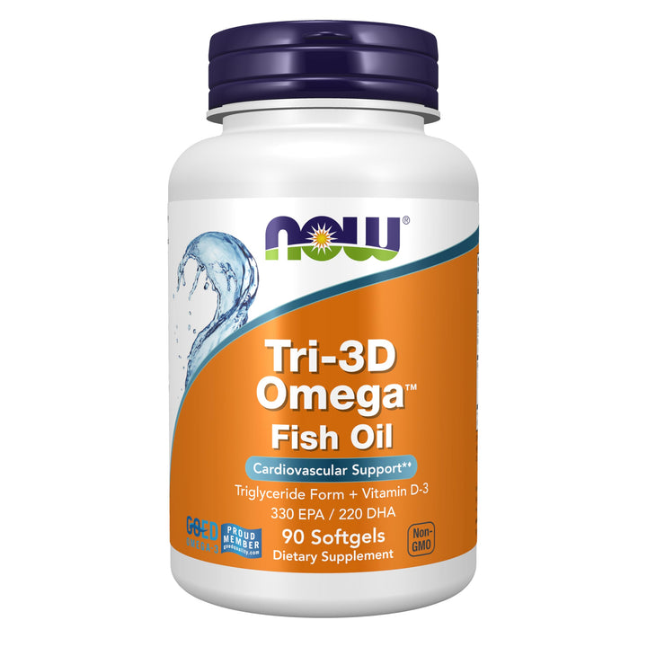 NOW Tri-3D Omega Fish Oil Triglyceride Form, 90 Count