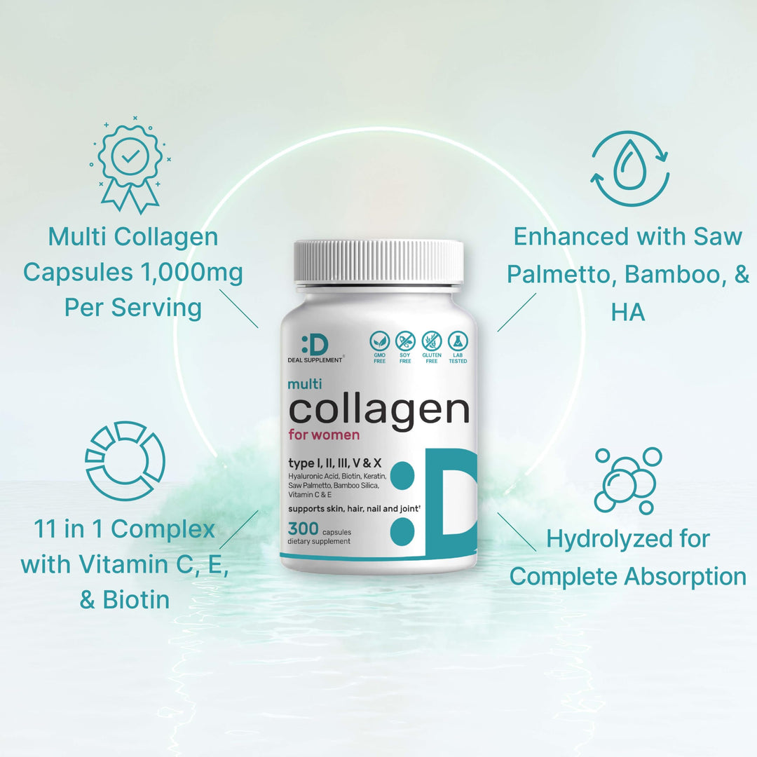 DEAL SUPPLEMENT Multi Collagen Peptides Capsules, 300 Count