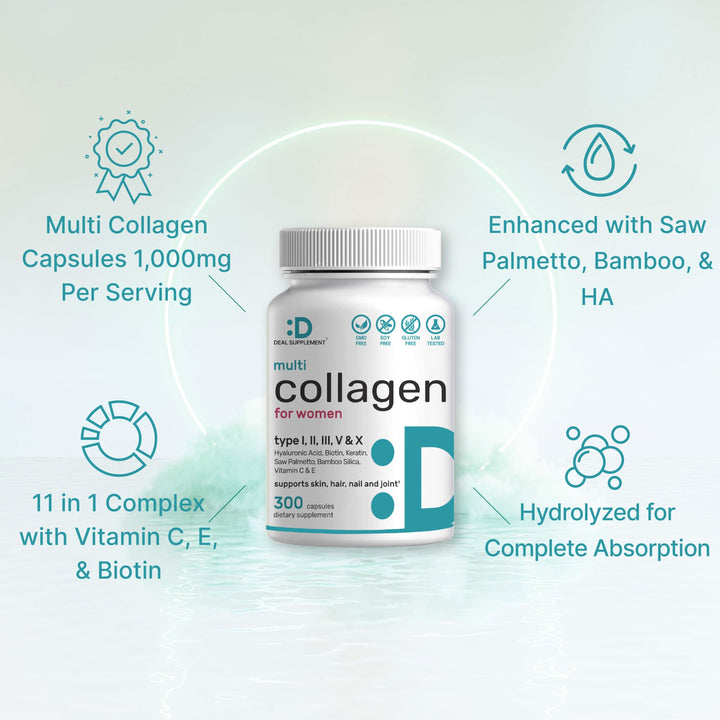 DEAL SUPPLEMENT Multi Collagen Peptides Capsules, 300 Count
