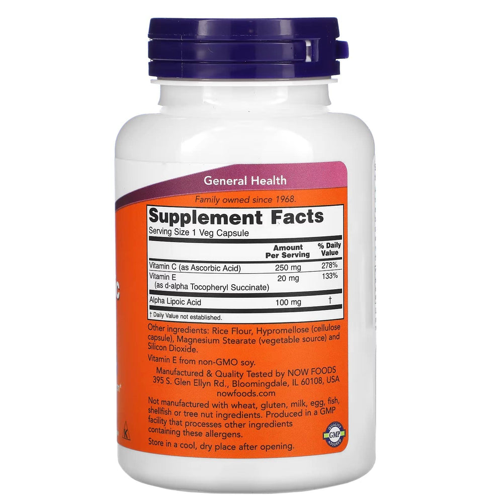 Now Foods Alpha Lipoic Acid, 100 mg, 120 Count