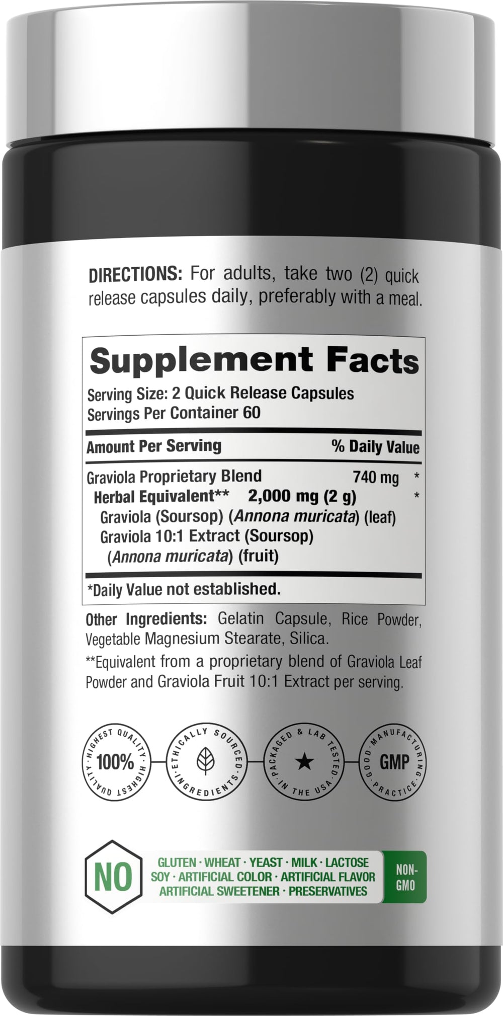 Horbäach Graviola Capsules, 120 Count