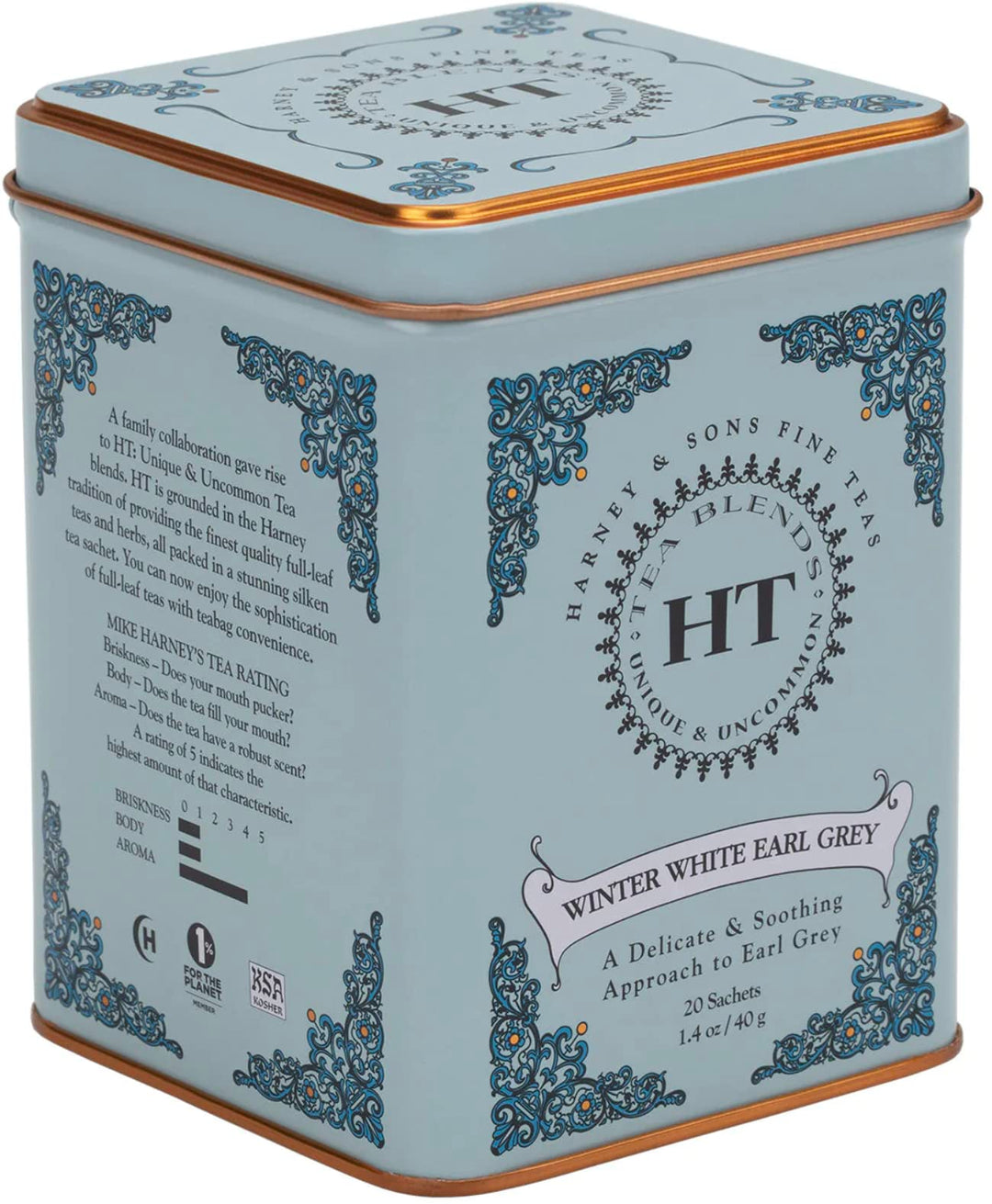Harney & Sons Winter White Earl Grey Tea, 20 Count, 0.9 oz