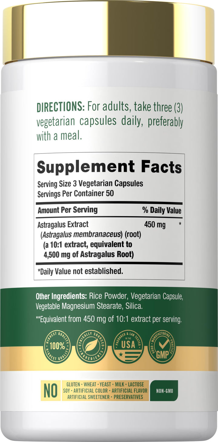 Carlyle Astragalus Capsules, 4500 mg, 150 Count