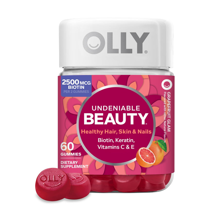 OLLY Undeniable Beauty Gummy, Grapefruit, 60 Count