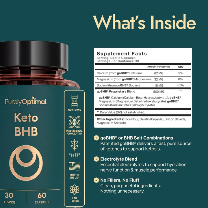 Purely Optimal Keto Bhb Supplement, 30 Days Supply