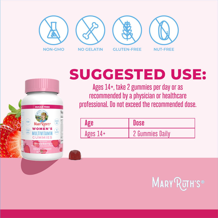 MARYRUTH'S Organics Women's Immune Support Multivitamin Gummies, 60 Count
