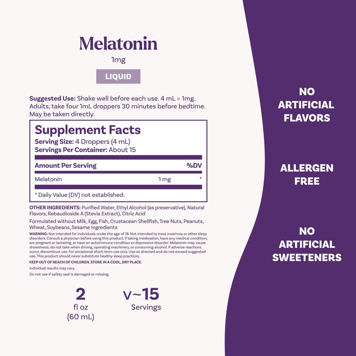 Natrol Liquid Melatonin Sleep Dietary Supplement, 1 mg