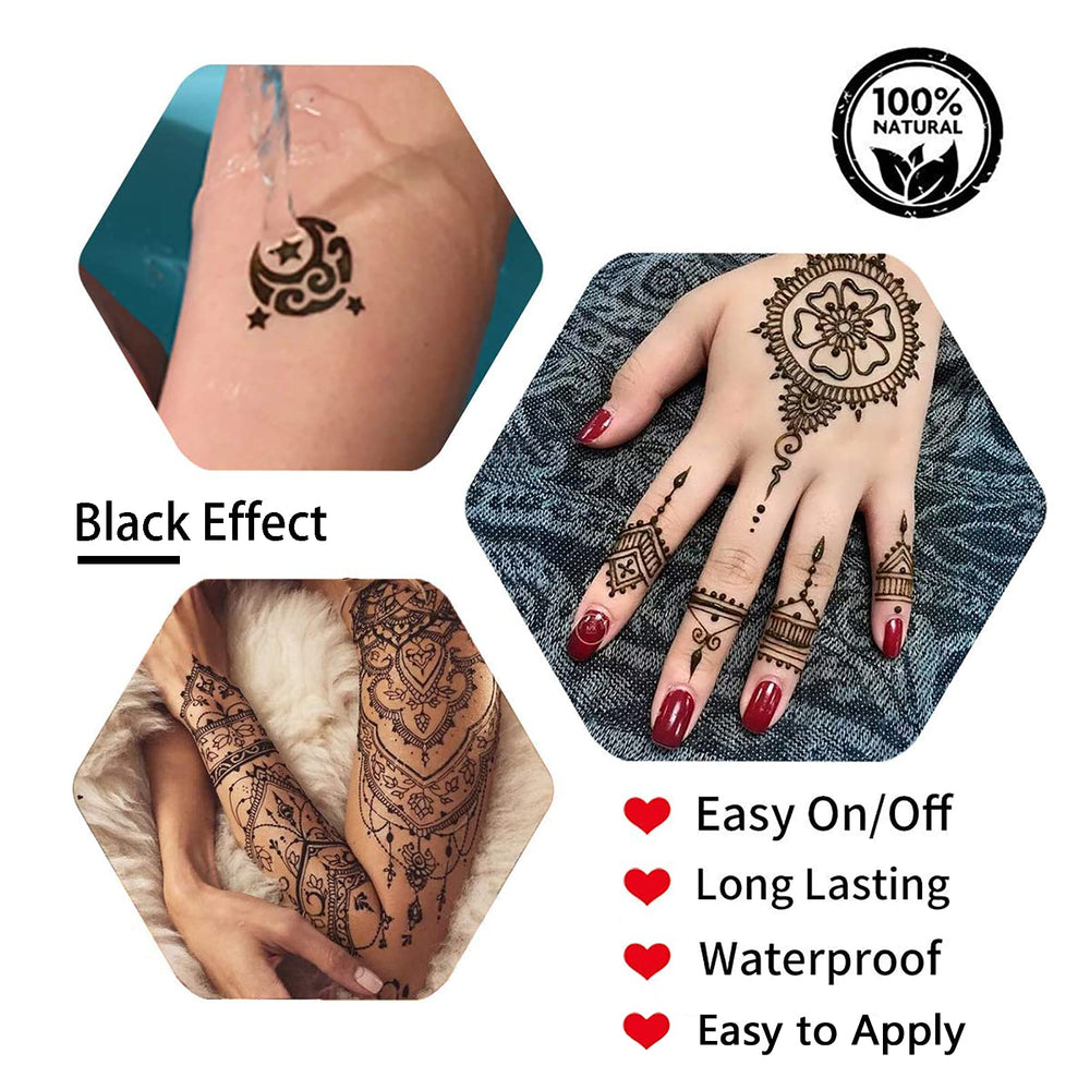 Yomagine Temporary Tattoo Kit, Jagua Gel, 5 Count