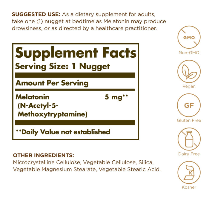 Solgar Melatonin Nuggets, 60 Count
