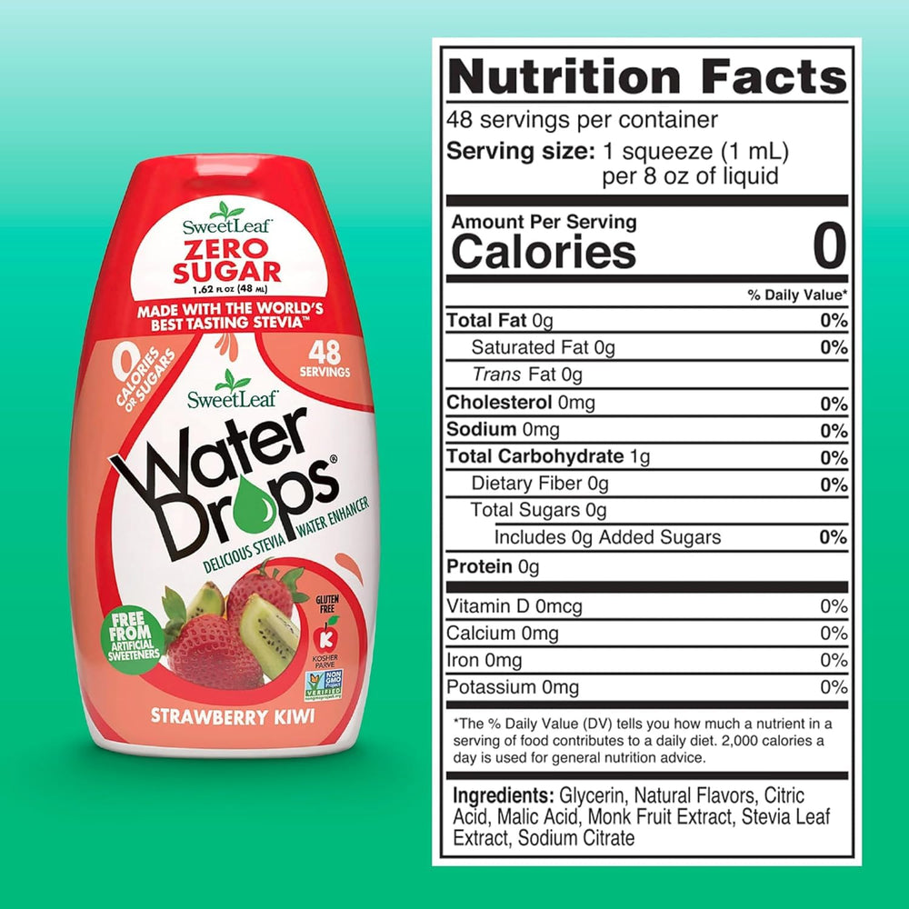 SweetLeaf Water Flavoring Drops, Strawberry Kiwi, 1.62 fl oz