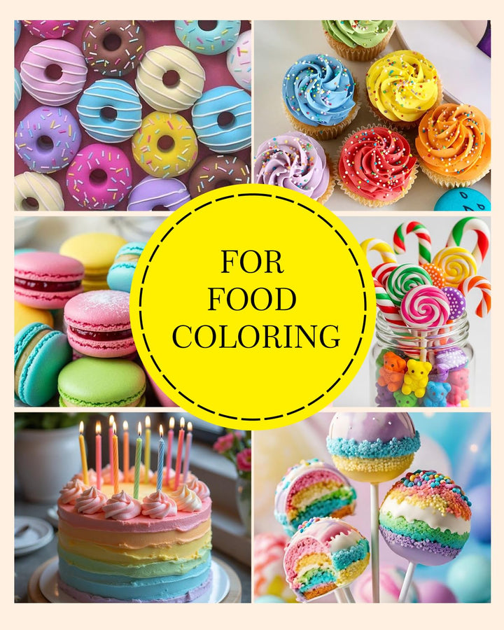 JIUPIN Food Coloring Set, 12 Colors, 10 ml