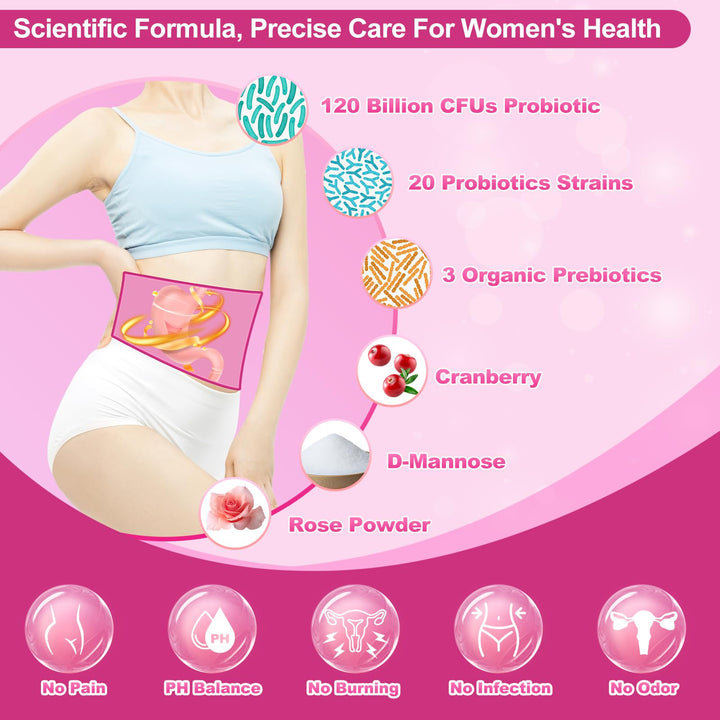 KFG Women's Probiotic Powder, Cranberry, 40 Count